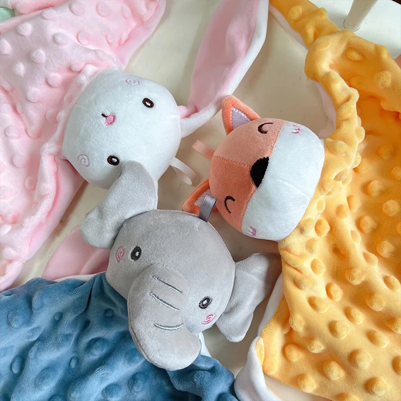 Baby Taggies Blankets With Stuffed Animal Toys Cute Bunny