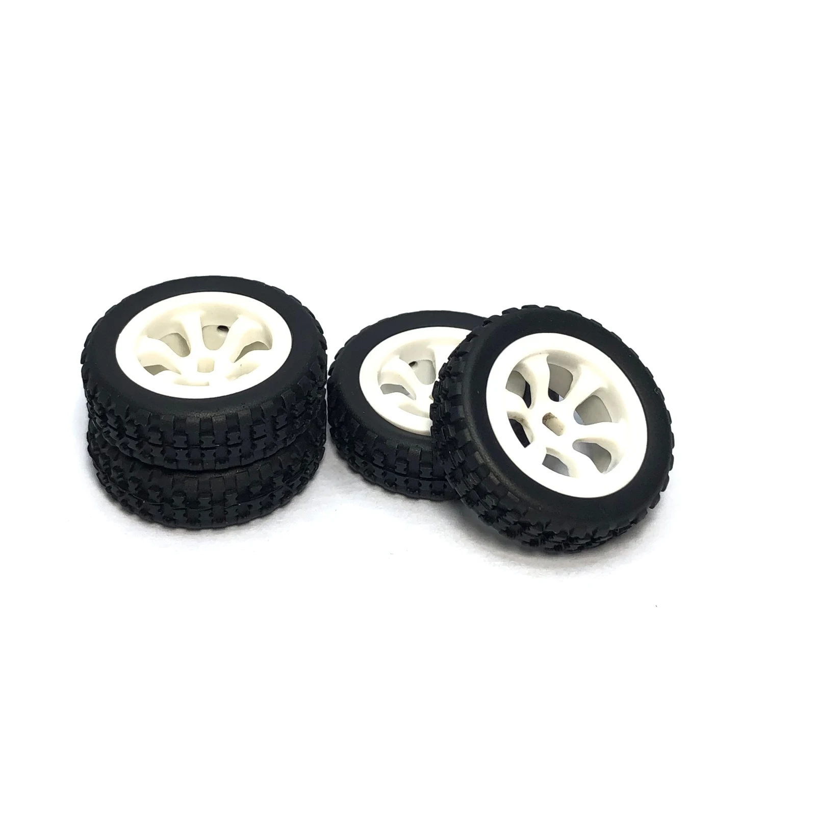 Graootoly Drift-Reifen Set Für 1/28 RC Autos – 4 Stück, Schwarz, Metallfelge & Hartplastikreifen (Außendurchmesser 25 Mm)