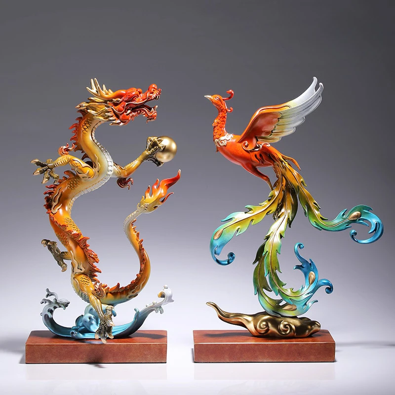 All Copper Dragon Shape Auspicious Decoration, Home Office Living Room TV Cabinet Wine Wedding Housewarming Gift Decoration, 1Pc