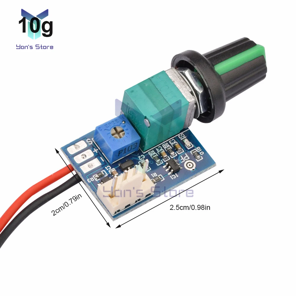 DC Motor Speed Controller Fan Speed Controller DC 12V Adjustable 0%-100% PWM Fan Speed Controller with Knob Switch 4 Wire fan Speed Governor noise reduction can be shut down