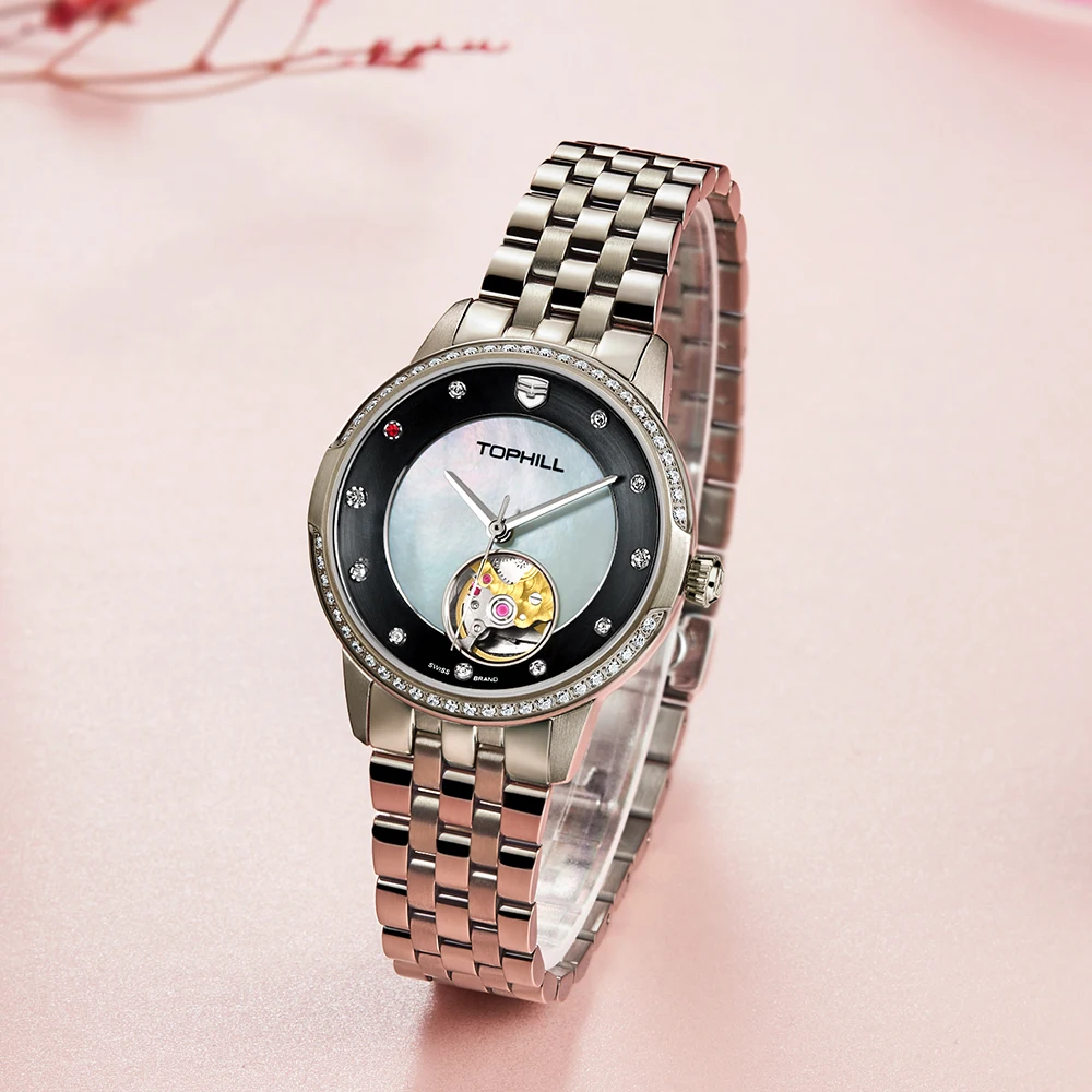 

Женские Механические автоматические часы особого дизайна, водонепроницаемые наручные часы 5 бар, оригинальные женские часы, сапфировые часы