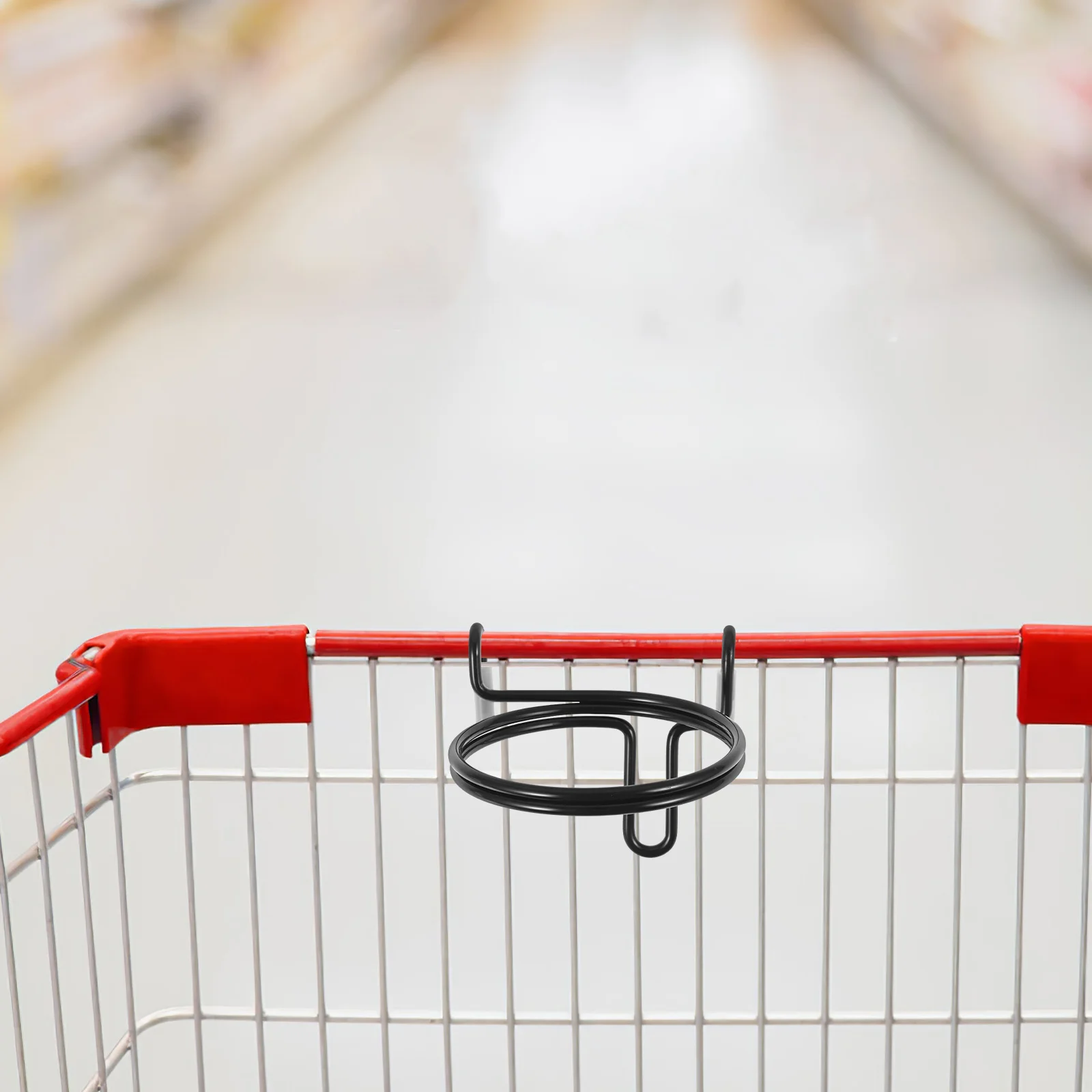 Black Single Tier Water Bottle Holder Grocery Cart Cup ganizer Shopping Cart Drink Holder Hanging Coffee Cup Material