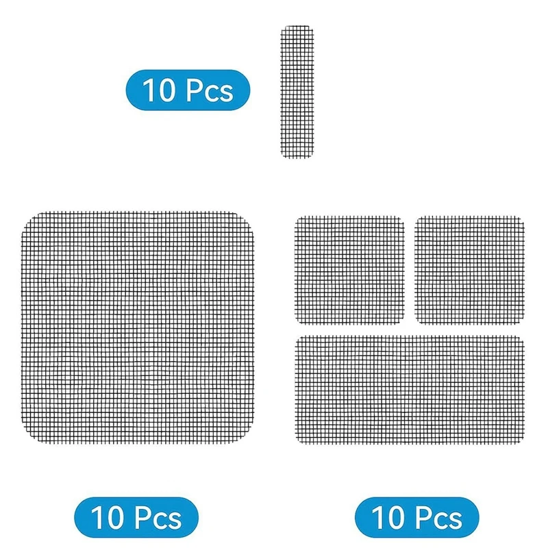 Description Picture 6 of item30 Pcs/Set Fly Screen Window Repair Strong Adhesive Fly Screen Repair Set Net Mesh Repair Tape For Door Hole of Repair Mosquito