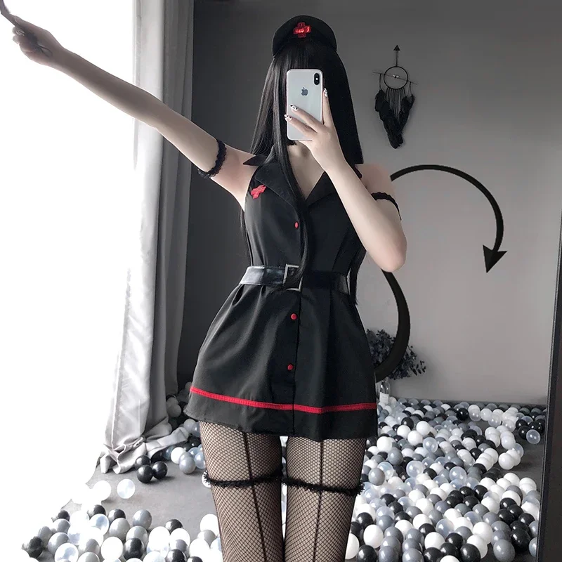 

0190 Women Sexy Lingerie Costumes Nurse Dress Cosplay Uniform Outfit Erotic Exotic Accessory Demon Killer Sleepwear Adult Sexy