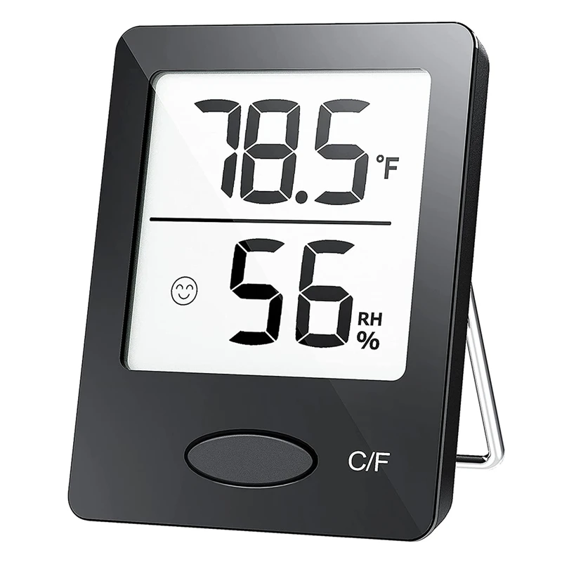 

Indoor Hygrometer Thermometer,Room Thermometer With Large LCD Display, Humidity Monitor For Home Office Black