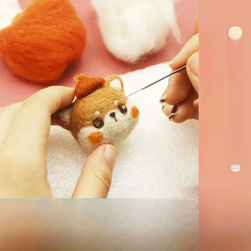 허니DIY 울 펠트 스탬핑 장난감 스트레스 해소 수제 시간채우기 키체인 DIY 재료 키트 홈 패브릭 재봉 키트