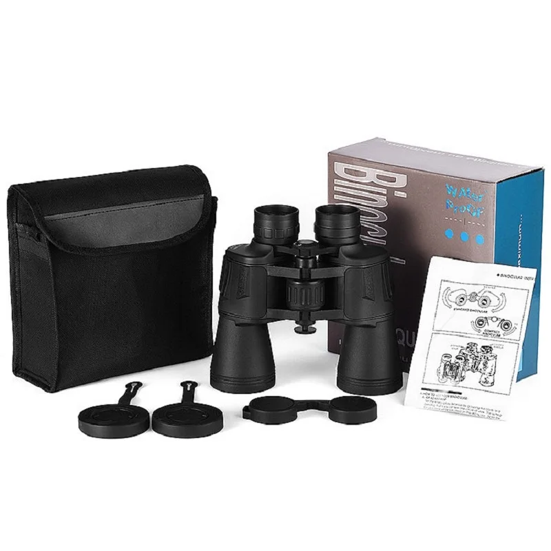 성인용 10x50 쌍안경 BAK4 프리즘 HD 전문 방수 망원경 (조류 관찰, 사냥, 여행용)