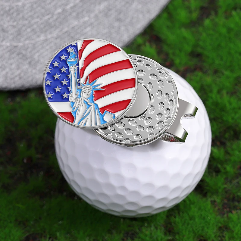 Golf Ball Marker Cap Clips Statue of Liberty Sport Baseball Hat Metal Magnetic Clips Accessories Gift Clothing Golf Supplies