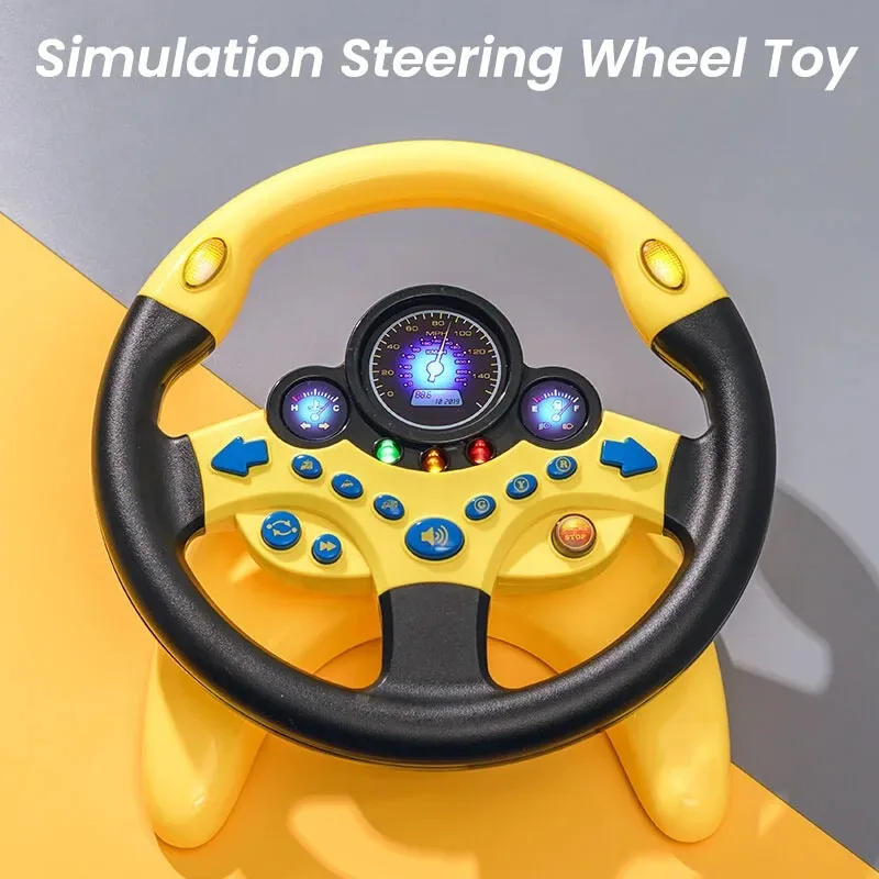 Kids Eletric Simulation Steering Wheel Toy Simulation Driving Sound Music With Light And Sound Educational Christmas Present 3