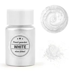 Vibrant 24 - Color Mica Pearl Powder Set for Creative Crafts & DIY Projects (White)