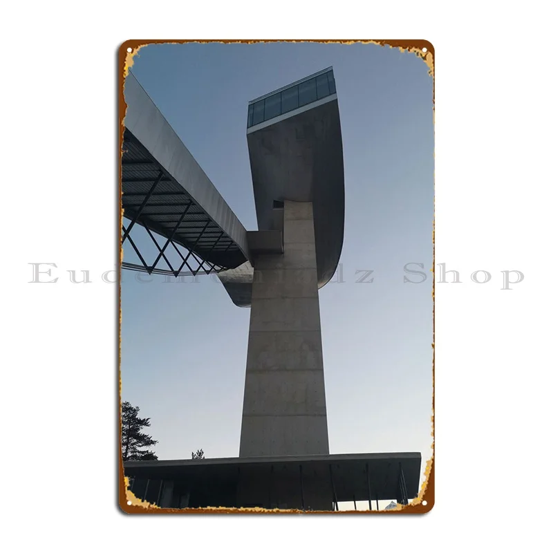 

Металлический плакат Sky Jump Bergisel с надписью, забавная печать, для гаража, фотография, жестяной плакат