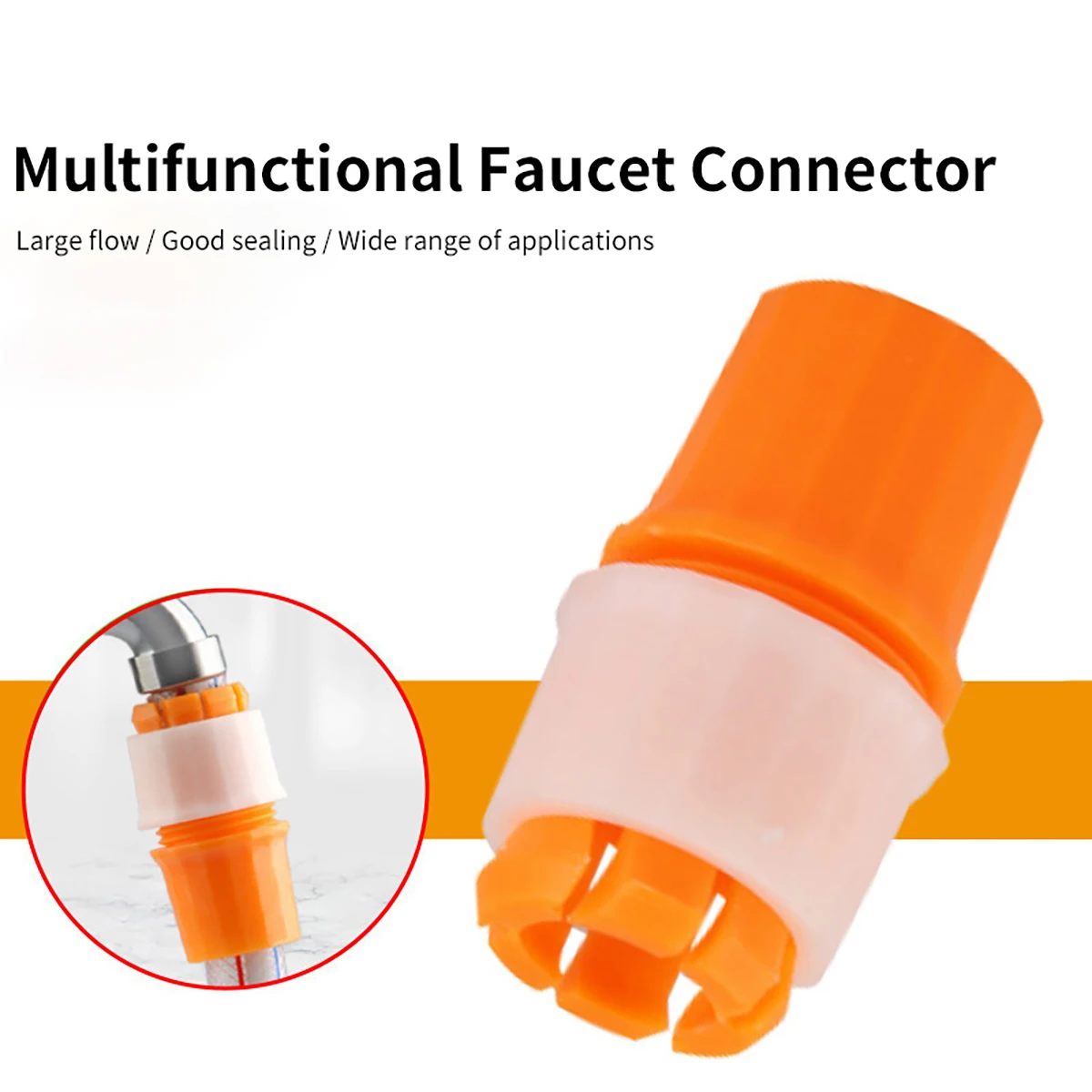 Multi-function faucet adapter Leak-proof threaded design Swivel nut mounting Suitable for kitchen bathroom