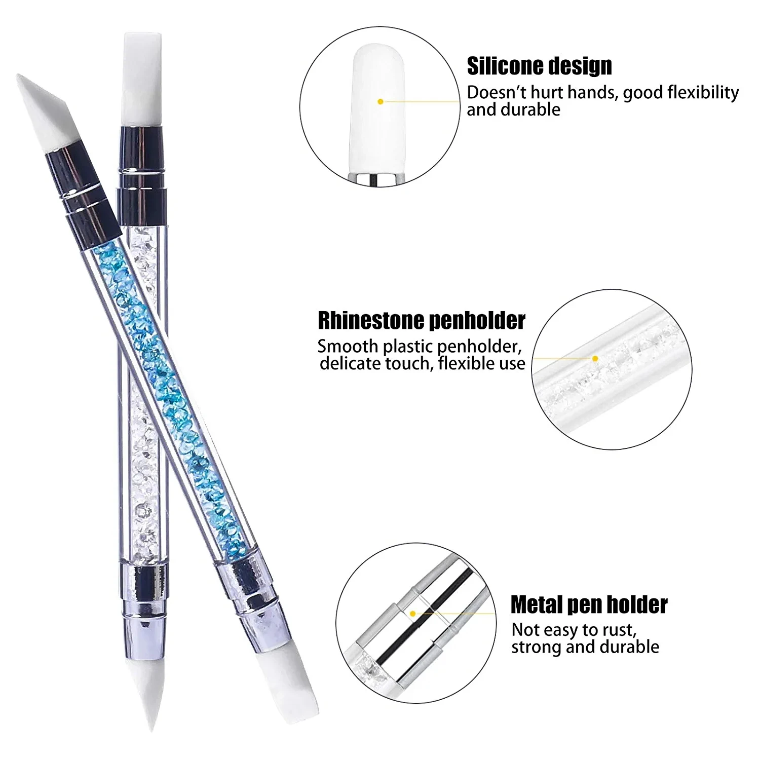 Nail Art Pens Nail Art Brushes 5Pcs Silicone Nail Art Brushes