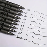 1pc Pigment Liner Pigma Micron Ink Marker Pen 0.05 0.1 0.2 0.3 0.4 0.5 0.6 Different Tip Black Fineliner Sketching Pens 1