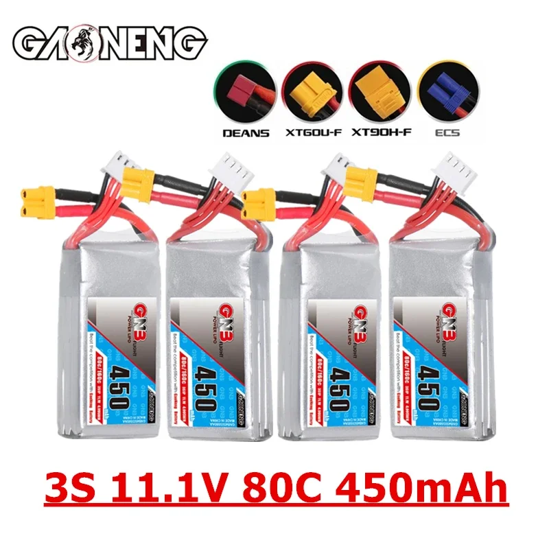 

Max 160C GNB 3S 11.1V 450mAh 80C LiPo Battery For UAV Helicopter FPV Quadcopter RC Toys Spare 11.1V Battery 4PCS