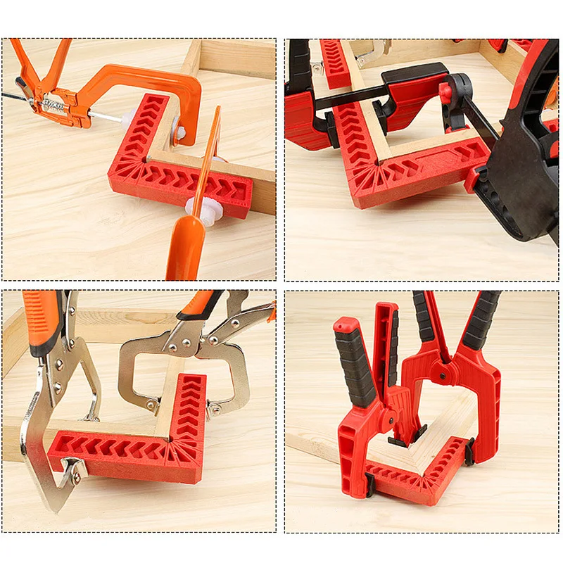 1Pc Woodworking Plastic Positioning Squares 90 Degree Corner Right Angle Clamps Carpenter Corner Clamping Square Tool With Scale