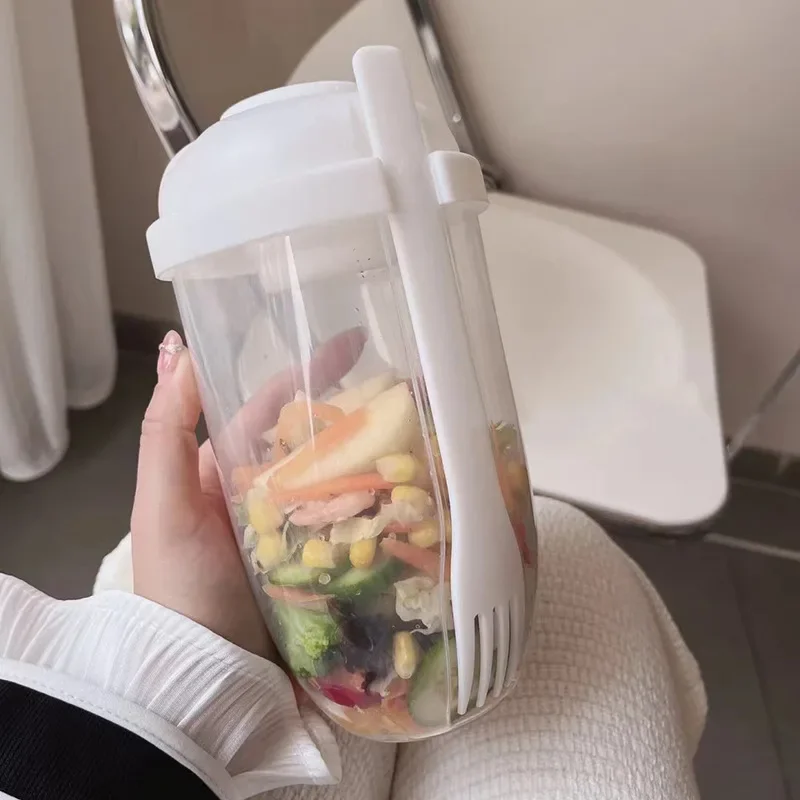 Multi Functional Salad Cup with Fork and Lid Yogurt Cup with Large Capacity Portable Breakfast Portable Tool Accessories