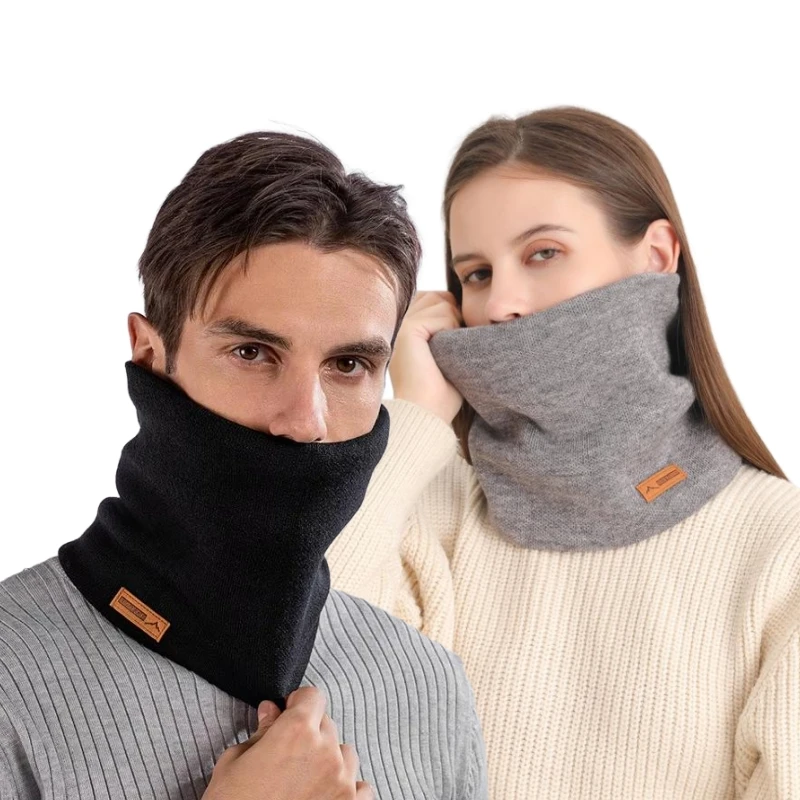 Fashion Soft Knitted Neck Warmer Sport Scarf Women Men Face Cover Winter Skating Running Warm Scarves Thick Cold-proof Collar