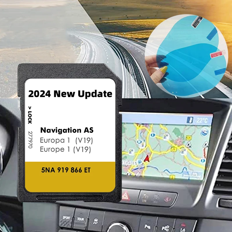 

32GB Navigation SD Map Card for VW AS V19 2024 Discover Media MIB2 Golf 7 Europe Sat Nav Card