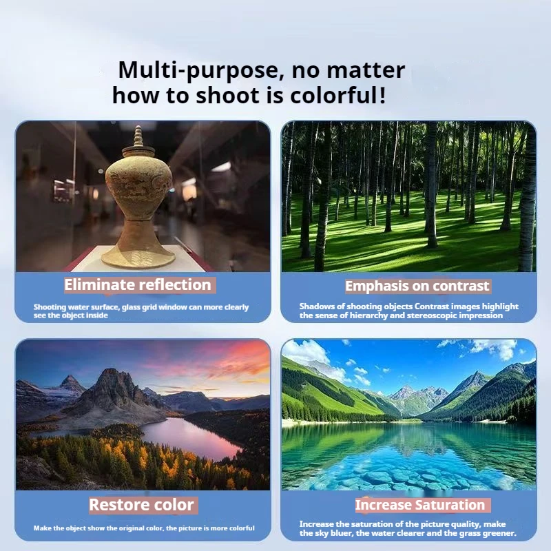 Camera Lens Filter Circular Polarizing Filter Phone Lens Filter Photography Filter Phone Camera Accessories 52mm CPL for Smartphones