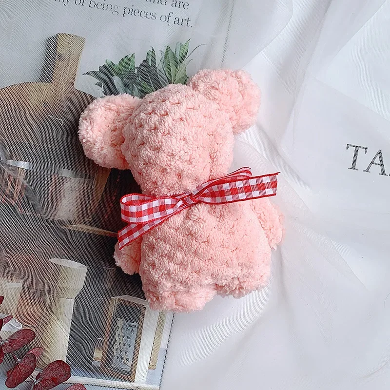 1PC-Bear Towel Coral Fleece Wedding Favors for Guests Bulk Bridesmaid Thanksgiving Gift christening souvenir-Random color