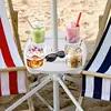 Patio Umbrella Table Tray Adjustable Umbrella Table With Umbrella Hole Pool Umbrella Table Adjustable Outdoor Tray Table For 1