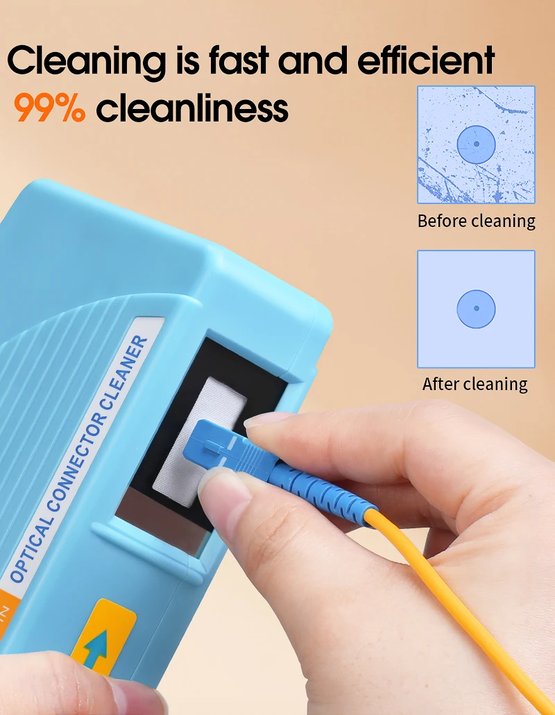 Fiber End Face Cleaning Box Pigtail Cleaner Cassette Fiber Wiping Tool Ftth Opti