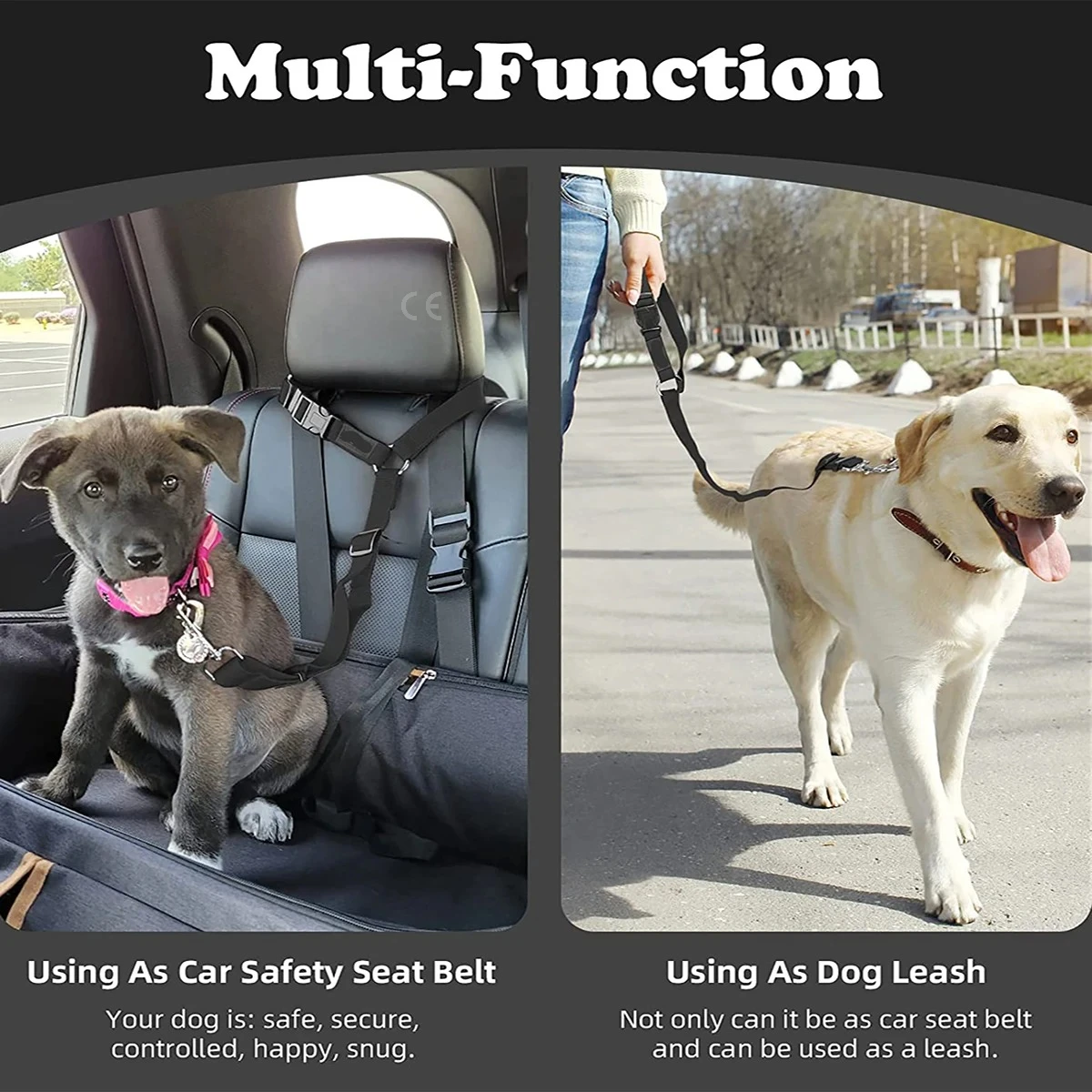 1pc Dog Seat Belt Pet Dog And Cat Car Headrest Restraint Adjustable Safety Rope Car Seat Belt