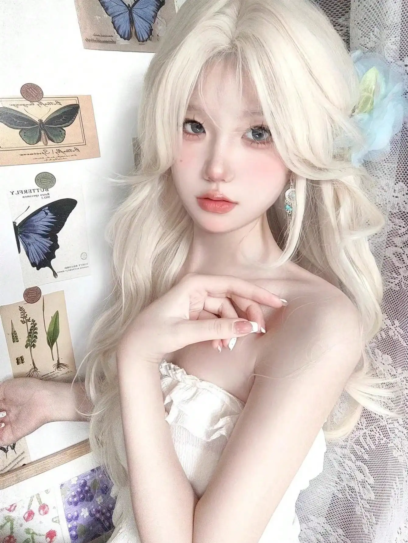 Blonde Synthetic Lace Front Curly Wig for Women