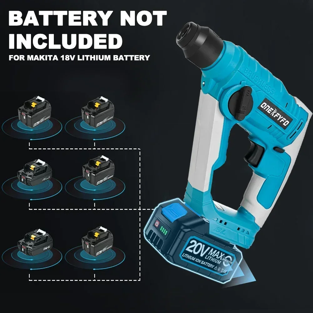 2in1 Brushless Electric Hammer Cordless Electric Impact Drill Multi-function Rotary Electric Pick Tools for Makita 18V Battery 4