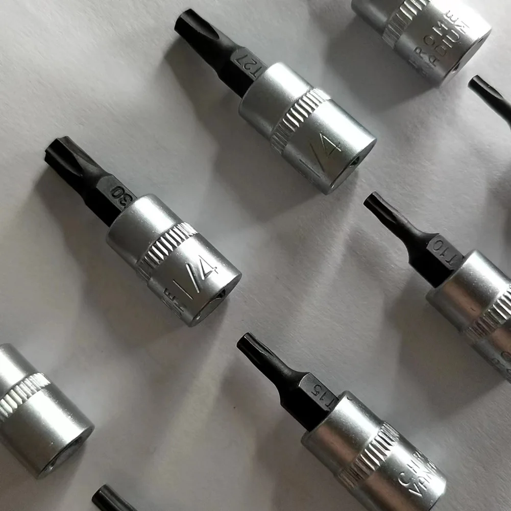 Description Picture 4 of item1pc Torx Bit Sockets 1/4 Inch Driver Star Bit T8-T40 Screwdriver Bits Wrench Socket Adapter Extension Rod Hand-Tools