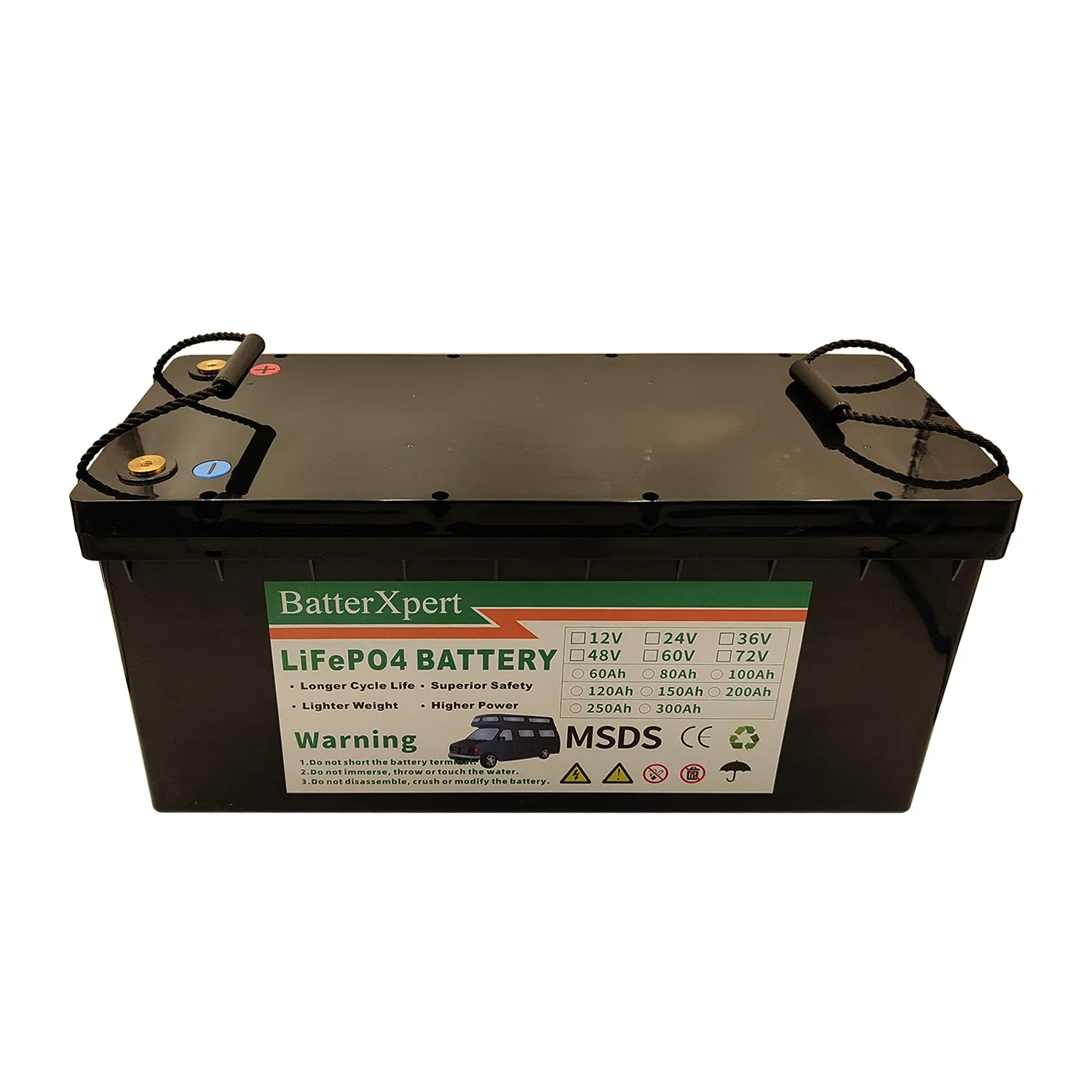 방수 12V 200AH 150Ah 100AH 24V 200Ah 48V 100Ah Lifepo4 블루투스 BMS 앱, 2400w 인버터 EV 낚시 보트 + 충전기