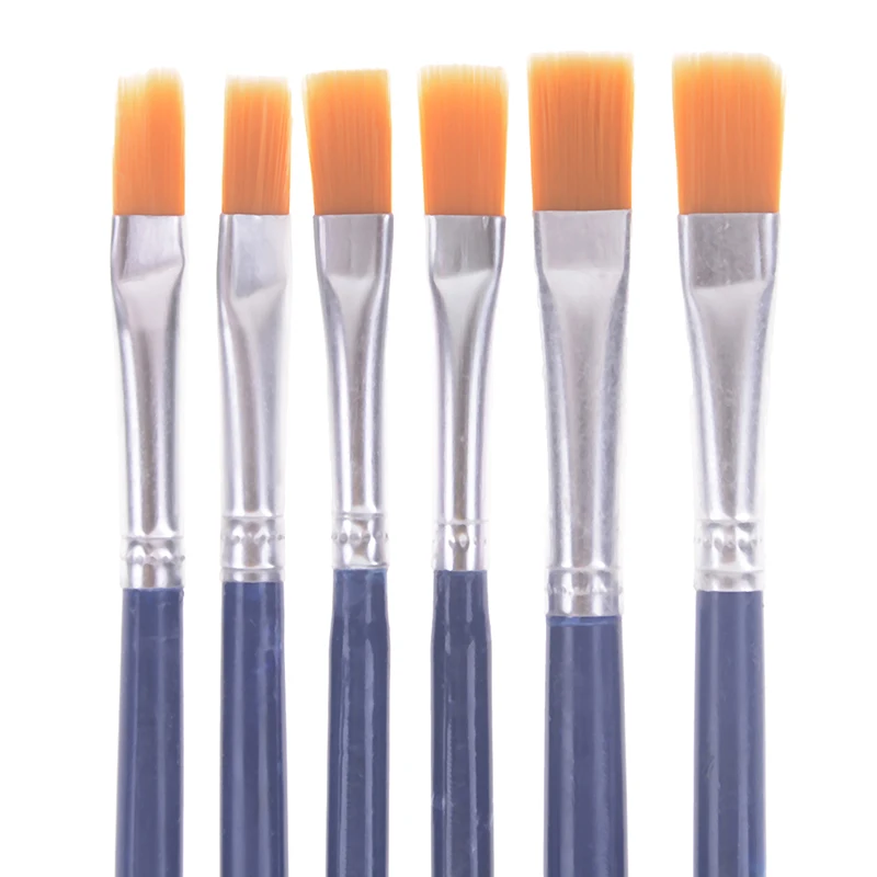 

6Pcs Nylon Hair Watercolor Acrylic Oil Paint Brush Set Different Shape Paint Brush For Drawing Painting Art Supplies
