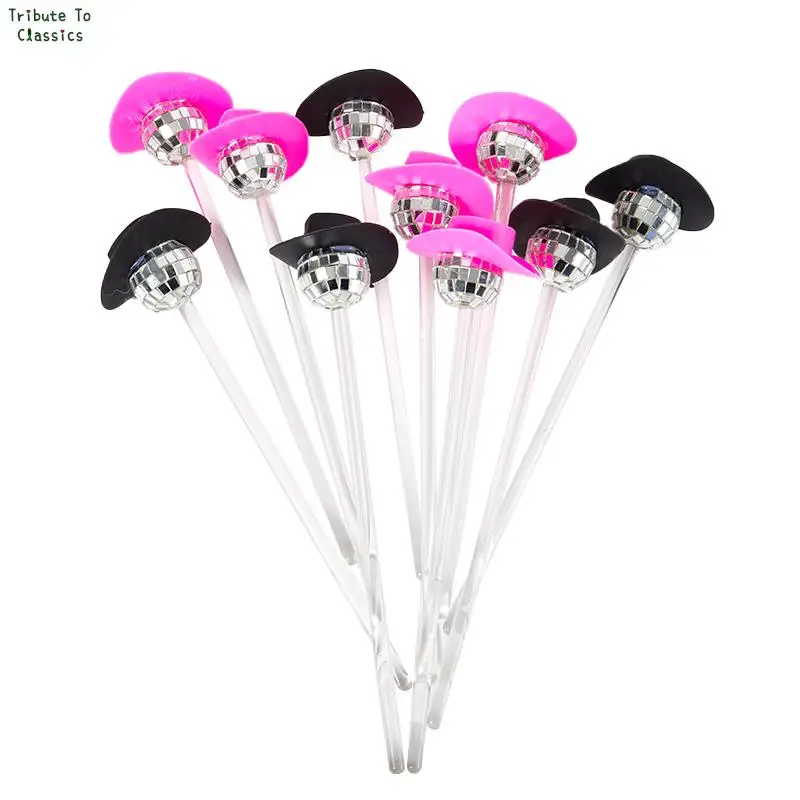 Disco Ball Stirrers Cocktail Sticks Fruit Sticks Reusable Drink Picks Martini Picks Toothpicks for Drinks Home Party Decor Favor