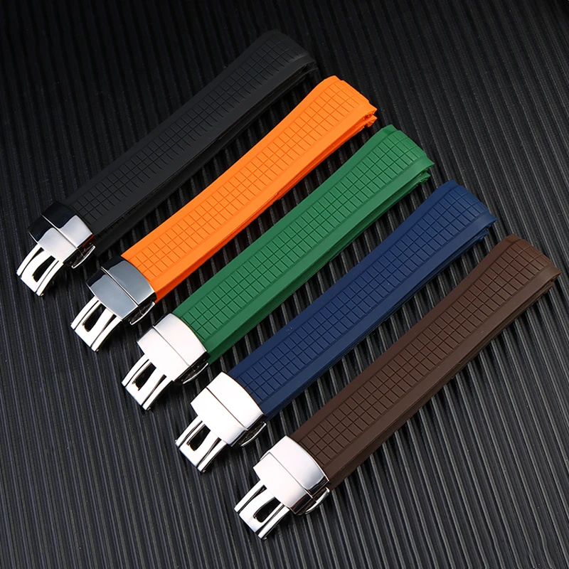 Cinturino In Gomma Curvo Per Patek Philip 5167 Cinturino Per Orologio Impermeabile In Silicone Granata 21Mm Bracciale Da Uomo
