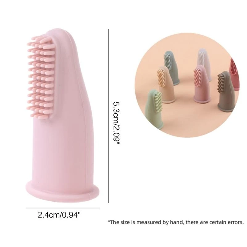 QX2D Silicone Baby Finger Toothbrush Infant Kid Care Massaging Teeth Clean Brush