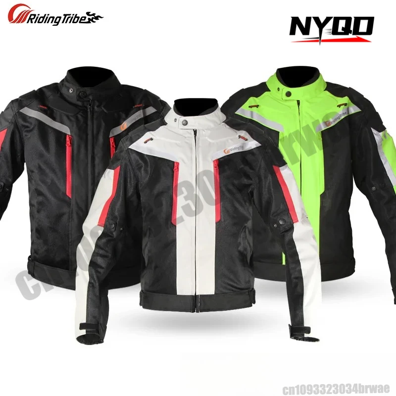 라이딩 트라이브 여름 오토바이 재킷 통기성 메쉬 반사 방수 레이싱 라이딩 재킷