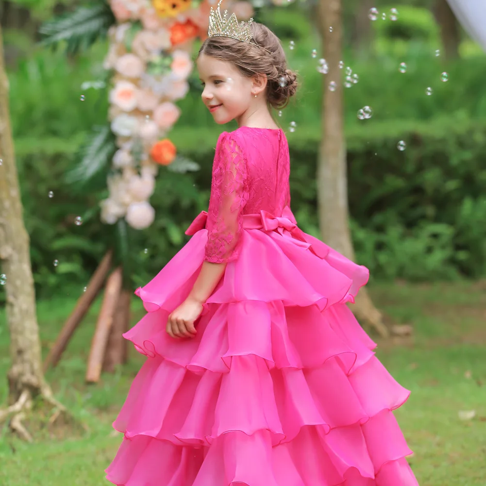 Buy Beutiful Flowergirl Dress Kids, Girls, Party Long Gown, Party Gown Wine  Color Gown Dark Purple Maroon Online in India - Etsy