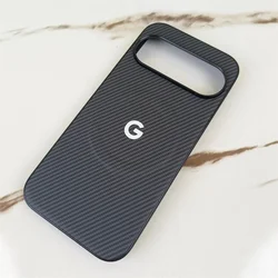 Premium Carbon Fiber Magnetic Case with MagSafe Compatibility and Wireless Charging, Shockproof Design - Pixel 9A (Black)