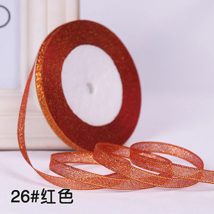 Festive Gold & Silver Metallic Glitter Ribbons - 22 Meters