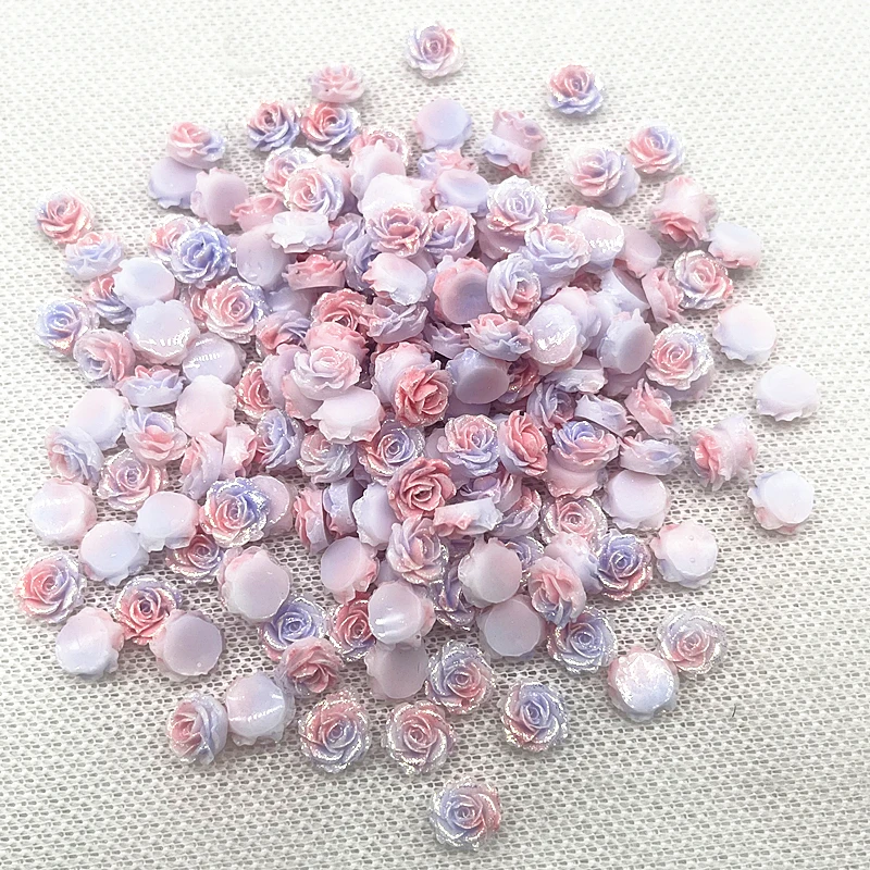 30pcs High Quality Glitter Resin Rose Flowers for Jewelry and DIY Nail Art