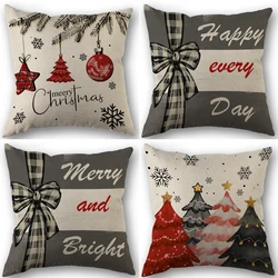 Set of Vintage Fall Pillow Covers 18x18 Inch - Autumn Pumpkin Design (4PCS)