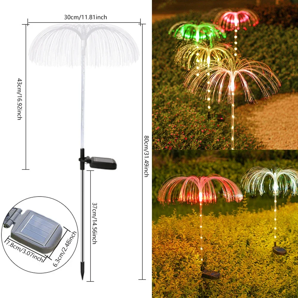 Solar Jellyfish Light Outdoor Waterproof Flowers Garden Lamp 7 Color Changing Landscape Yard Patio Pathway Christmas Sun Light 5