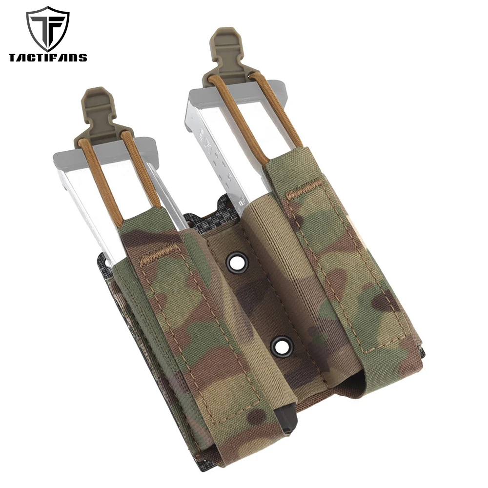 

Pistol 1911 9mm Mag Holder Dual Magazine Pouch Elastic Bungee Cord Retention Airsoft Paintball Hunting Army Cartridge Pouch