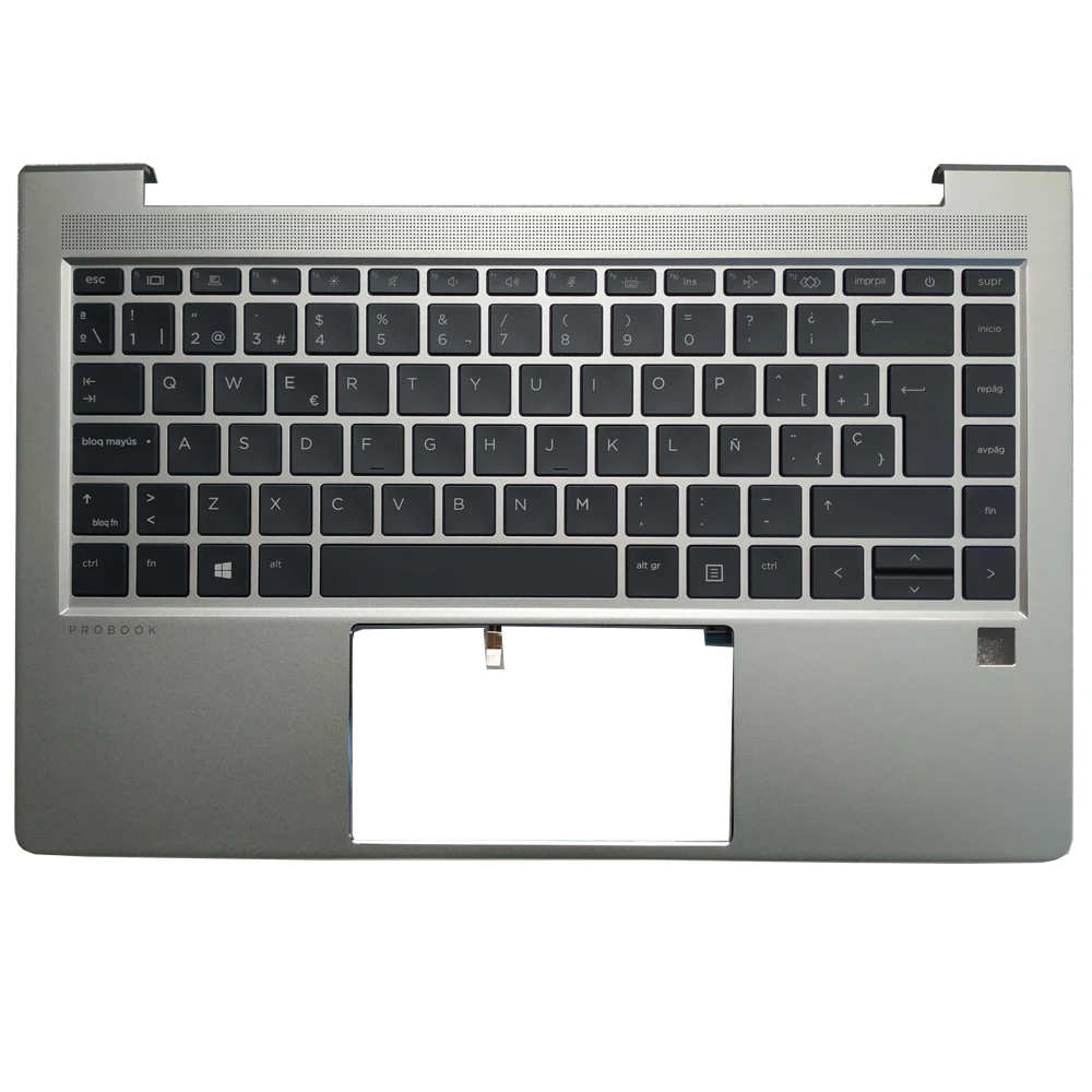 Backlit Eua Reino Unido Espanhol e Teclado Latino com Palmrest Nova Capa Superior Case Touchpad para hp Probook 14 445 g8 440 g8 - Imagem 4