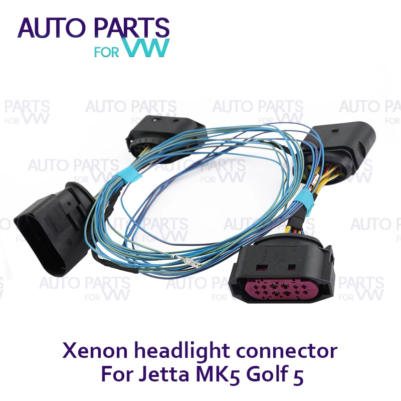 

For Jetta MK5 golf 5 Xenon Headlamp Connector Car Auto Leveling Range LED Headlight Cornering AFS Wire 10 to 12 Pins