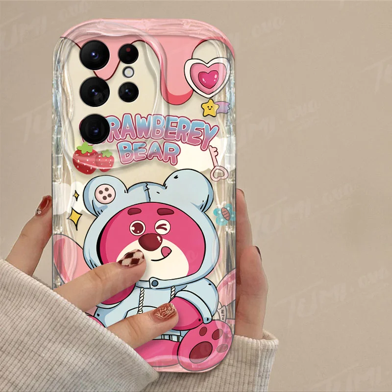 thumbnail image 1 of Disney-funda de silicona transparente para móvil, carcasa con diseño 3D de pato Donald y Daisy para Samsung Galaxy S24 Ultra S23 S22 Plus S21 S20 FE A25 A55 A35 5g, 1 of 5