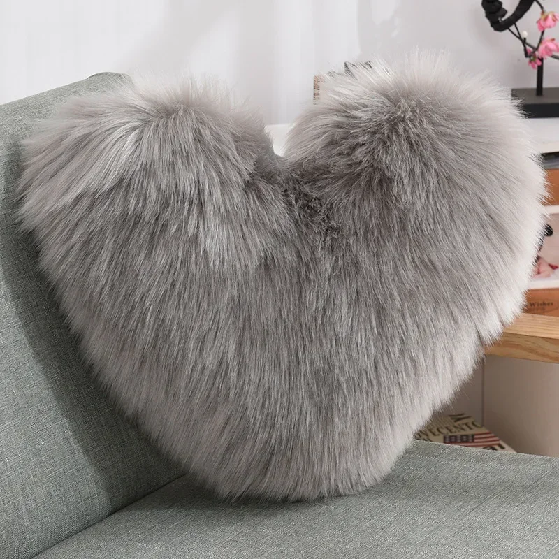 Pillow Cushion Washable Pillow Doll PP Cotton Cute Heart Shaggy Fluffy Sofa Pillow Assorted Plush Cover Sofa Bed Cushion 6