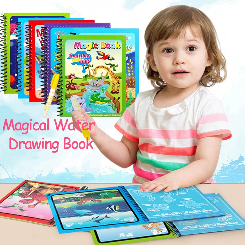 Children Magical Book ReusableWater Coloring Books for Kids Magic ...