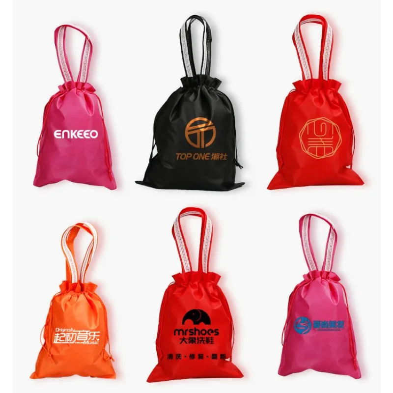 StoBag 20pcs Non Woven Fabric Drawstring Bags Clothes Packaging Portable Storage Shoes Organizer Reusable Pocket Pouches Logo 5